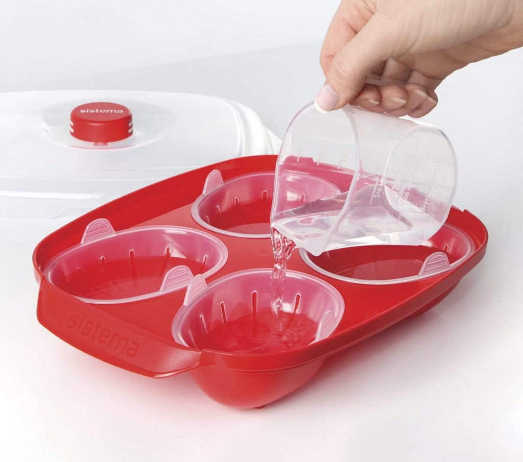 Sistema Microwave Egg Poacher for Up to 4 Eggs, 28.7 x 20.5 x 8.4 cm